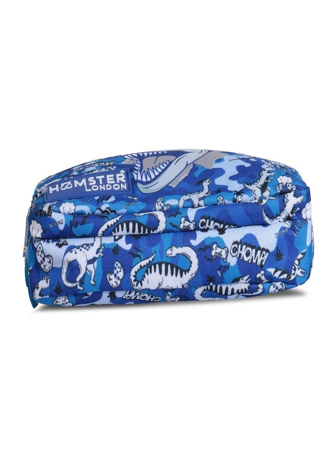 HAMSTER Canvas London Dyno Amigoes Pouch, Printed Pencil Case With Compartments for Students, Stationery Box - Blue - Image 4